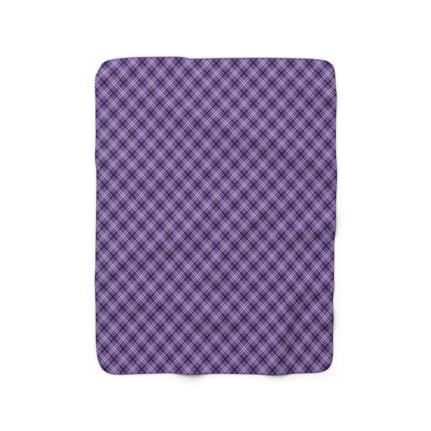dark purple plaid sherpa blanket, halloween purple plaid sherpa blanket