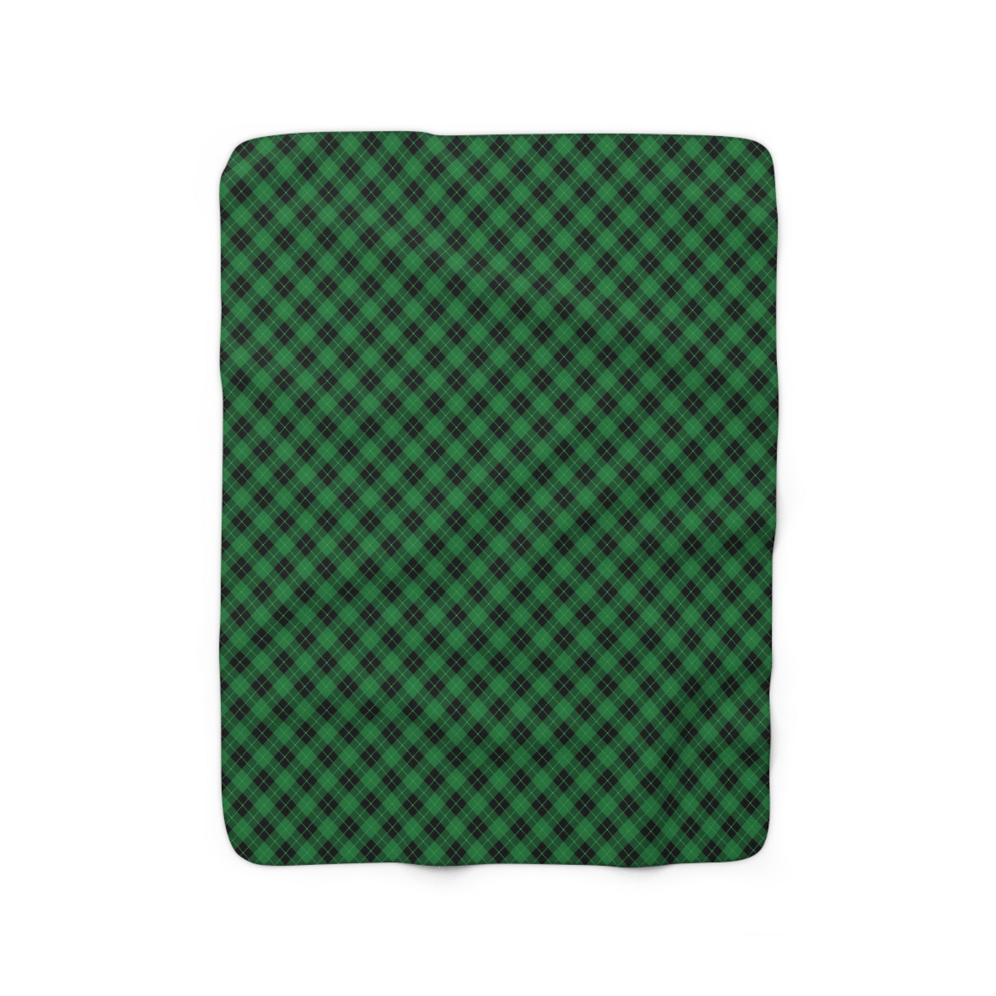 dark green plaid sherpa blanket, halloween green plaid sherpa blanket
