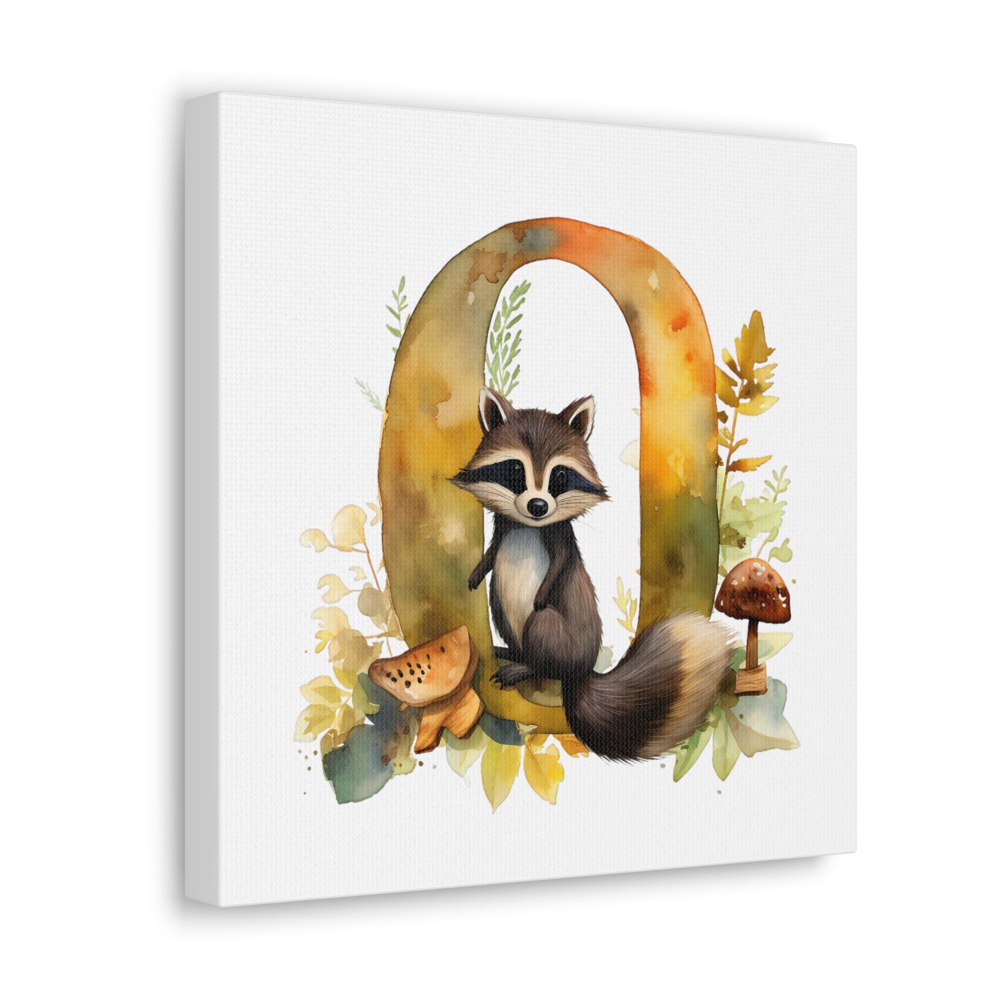 woodland animal alphabet canvas letter o
