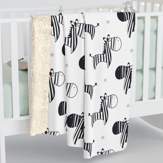 Zebra Sherpa Fleece Blanket - Baby Zebra Sherpa Blanket