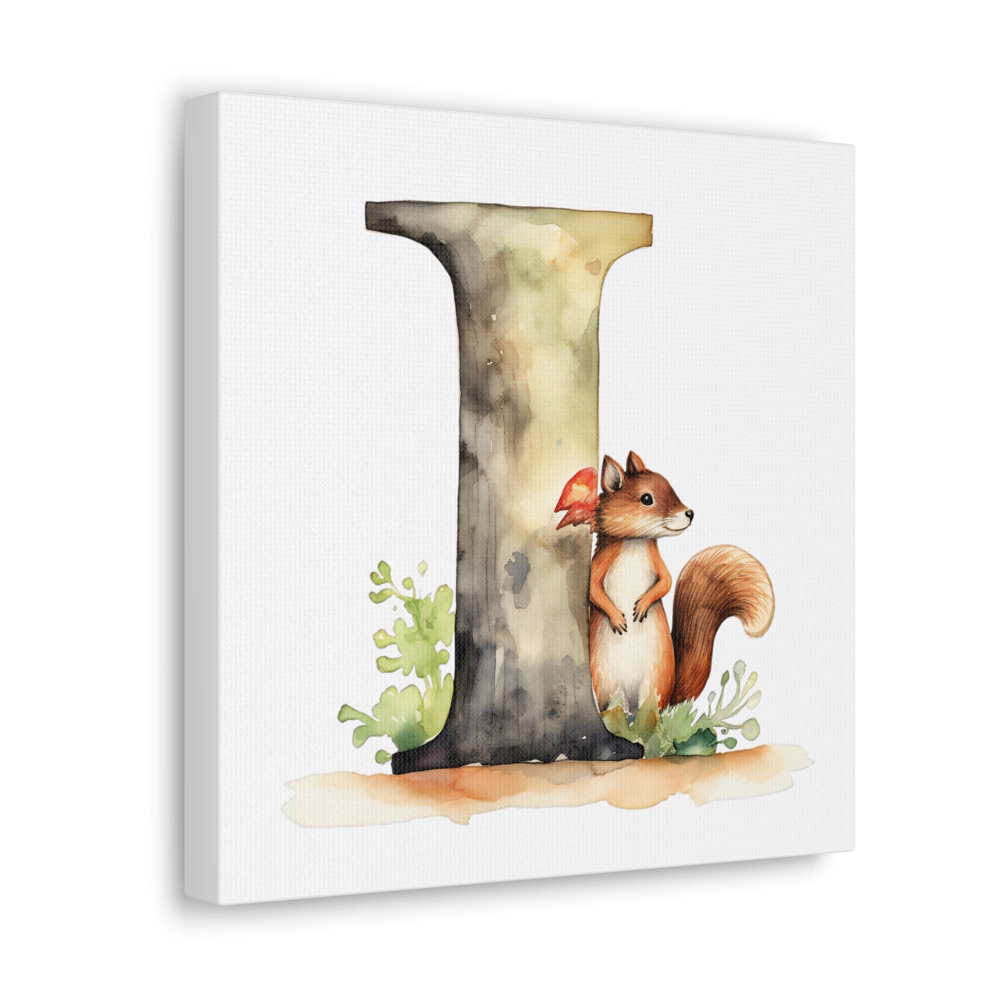 woodland animal alphabet canvas letter i