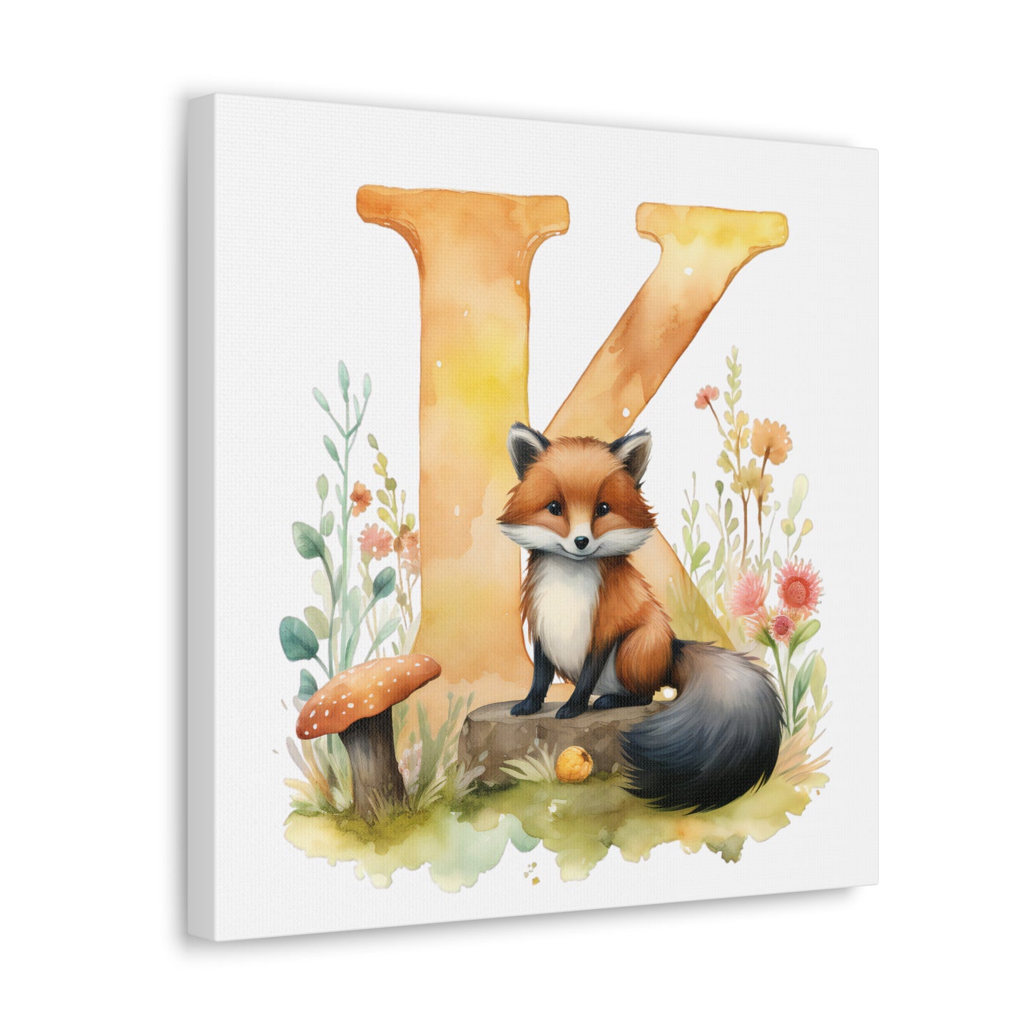 woodland animal alphabet canvas letter k