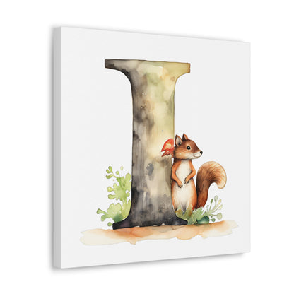 woodland animal alphabet canvas letter i