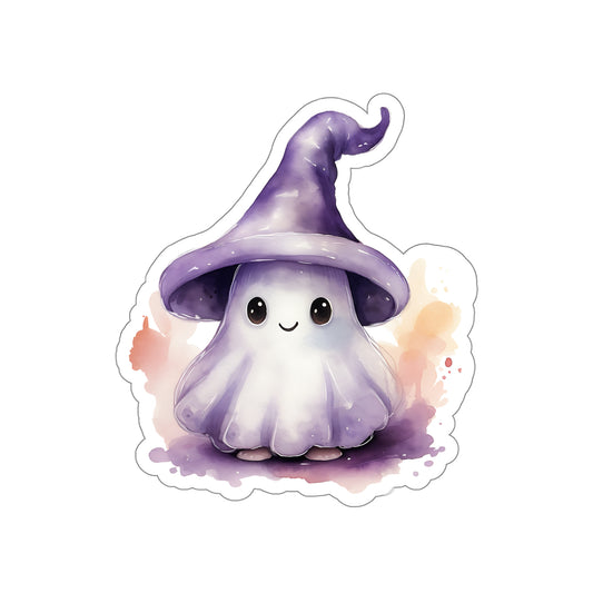 Cute Ghost Sticker - Spooky Watercolor Sticker for Halloween