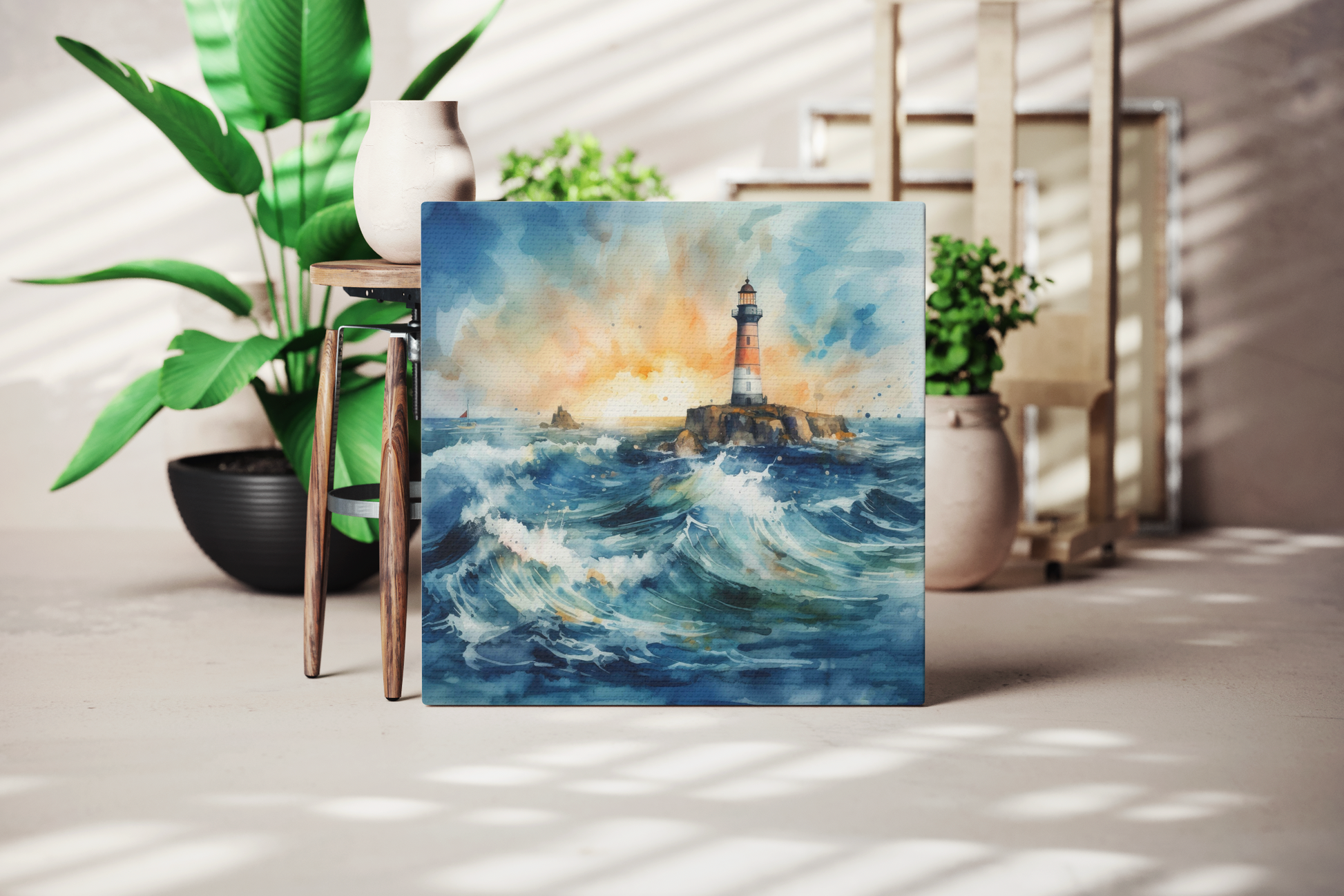 lighthouse canvas art, nautical lighthouse canvas wall decor