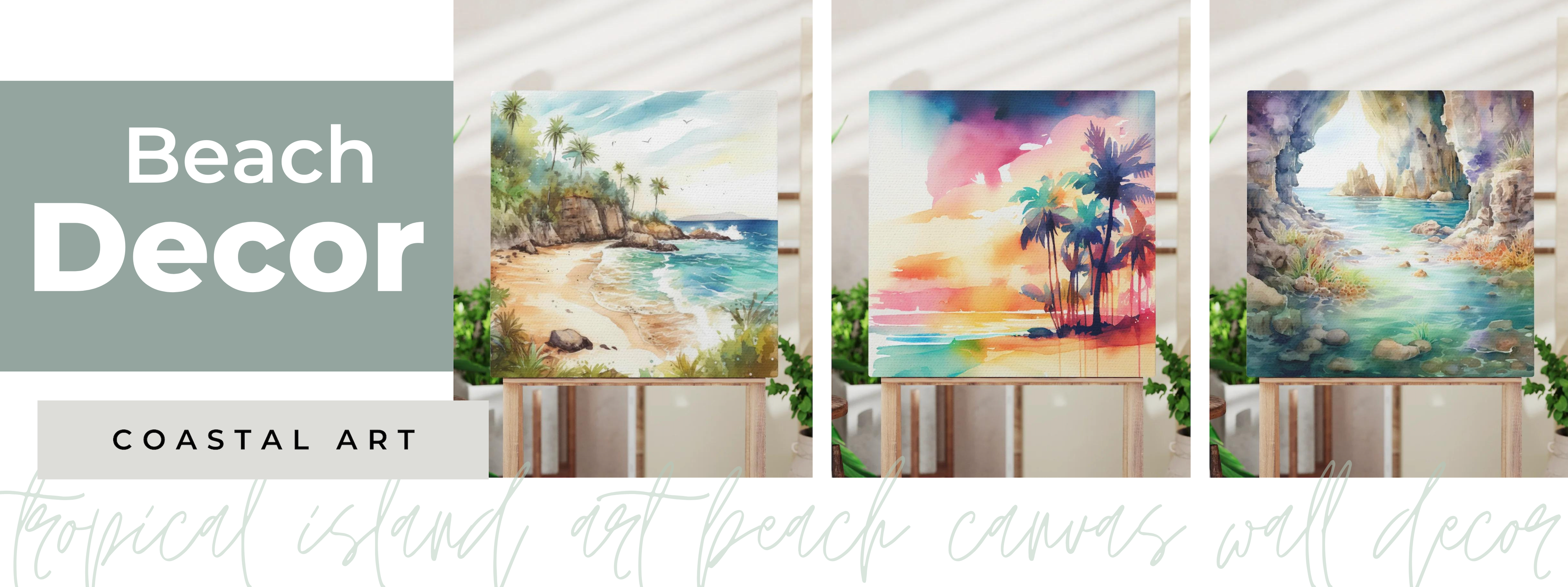 beach decor canvas banner