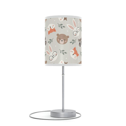 woodland animal nursery table lamp, woodland animal baby nursery lamp