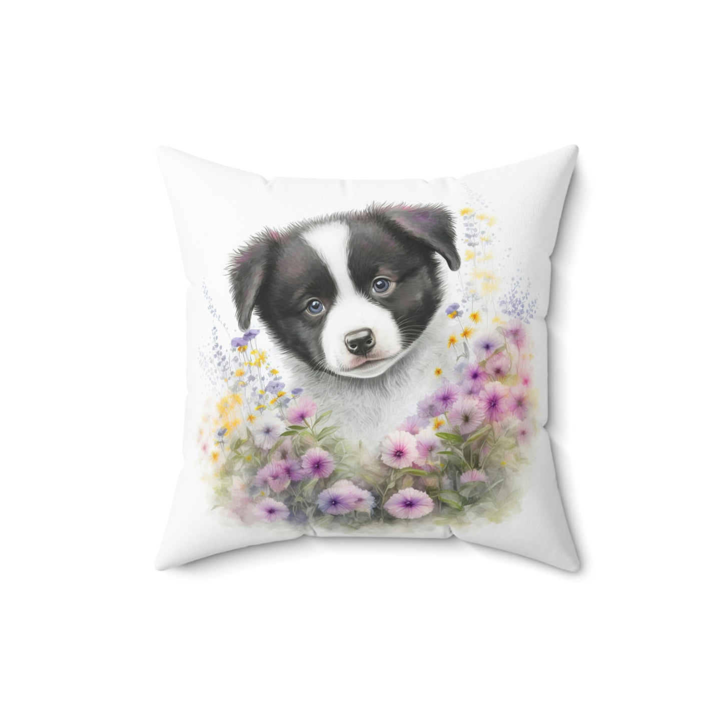 Border Collie Puppy Accent Throw Pillow
