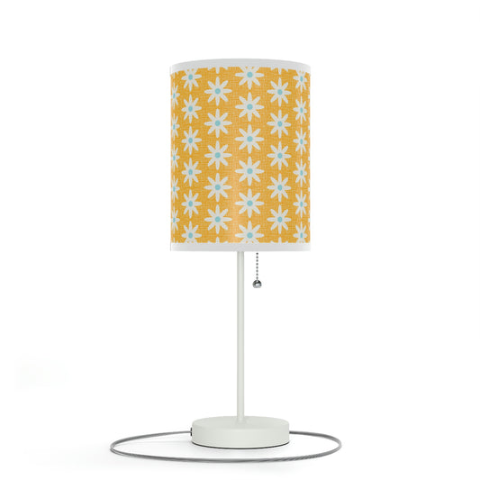 orange and white floral baby nursery lamp