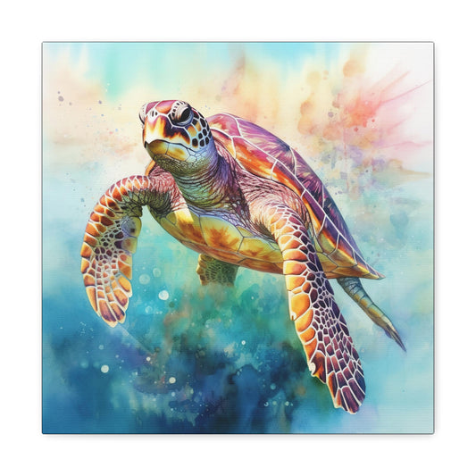 ocean turtle canvas art print, turtle canvas wall decor