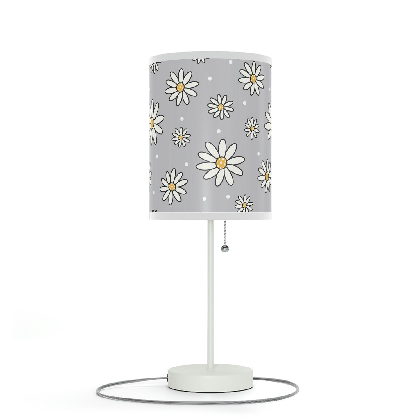 gray floral nursery table lamp, gray floral baby nursery lamp