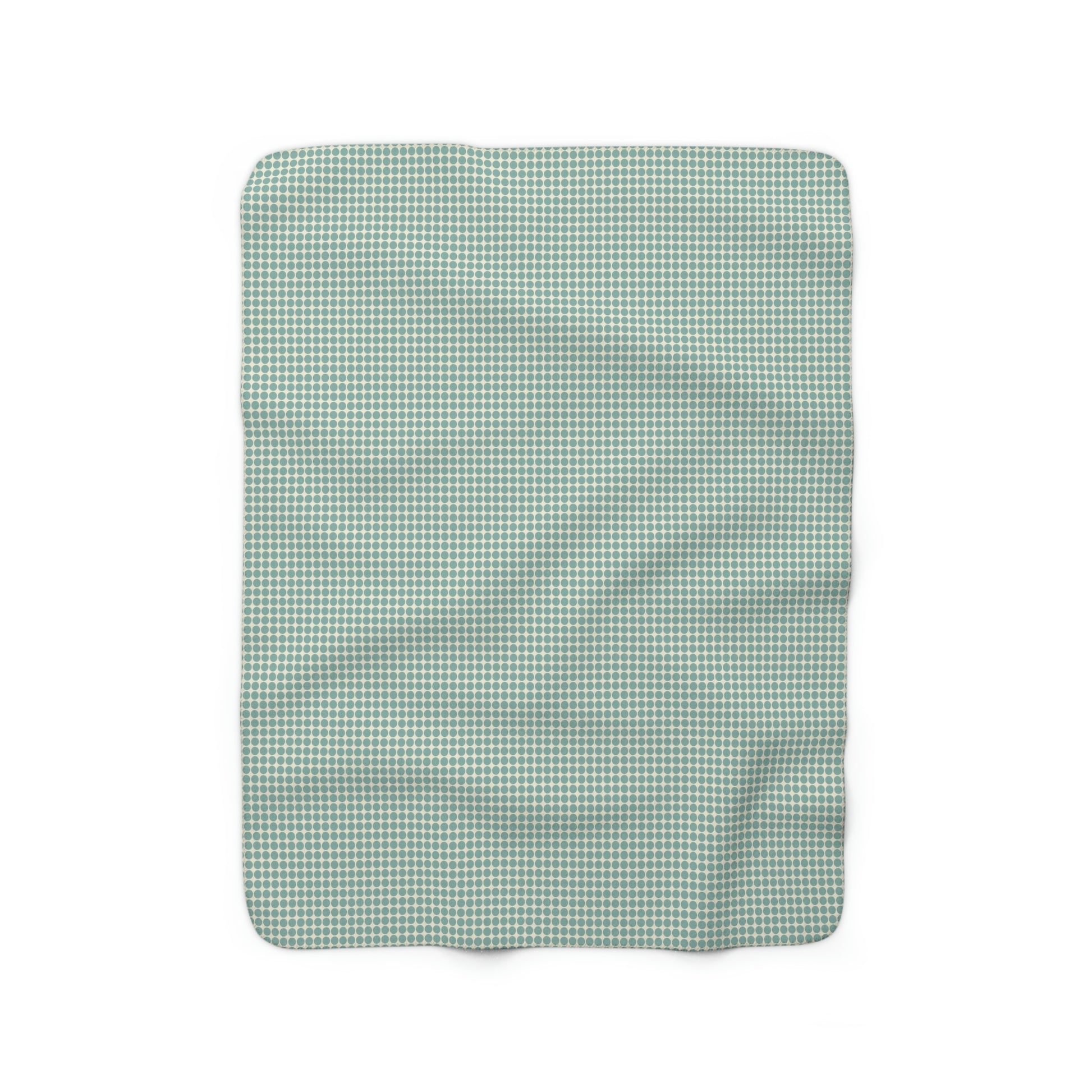 green polkadot sherpa blanket, green sherpa blanket with retro pattern