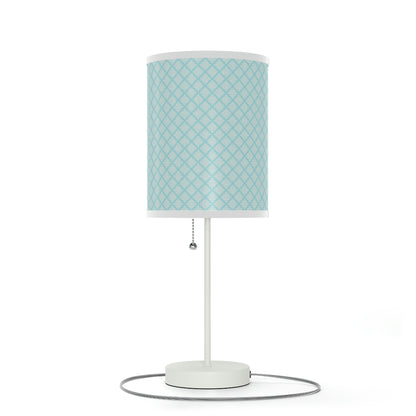 light blue baby nursery lamp, retro blue pattern nursery table lamp