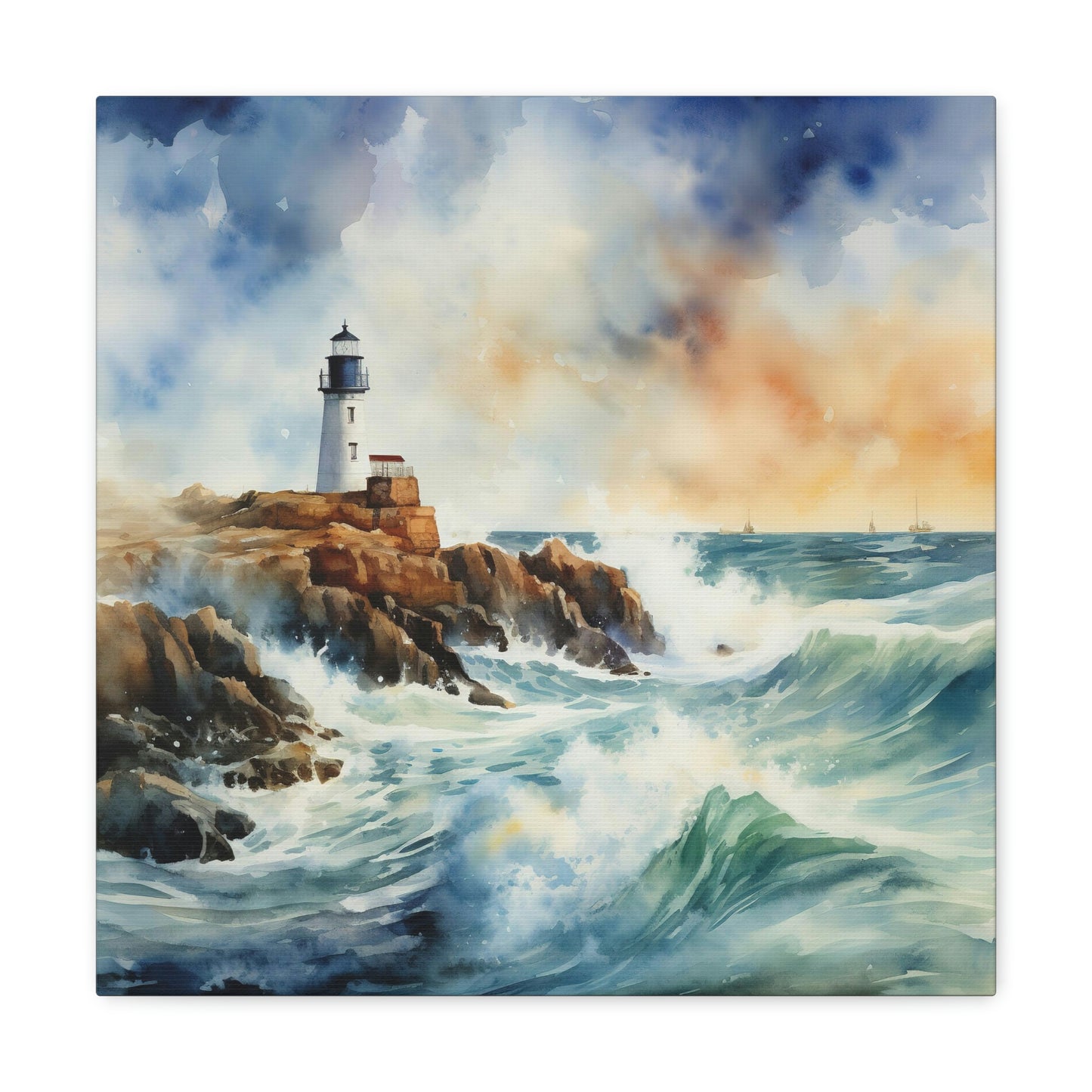 nautical lighthouse canvas wall decor, lighthouse canvas wall art print for coastal room