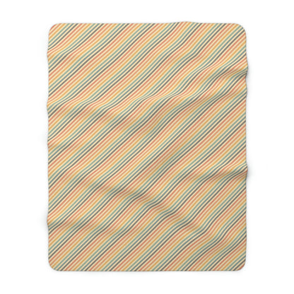 rainbow striped sherpa blanket, sherpa blanket with rainbow stripes