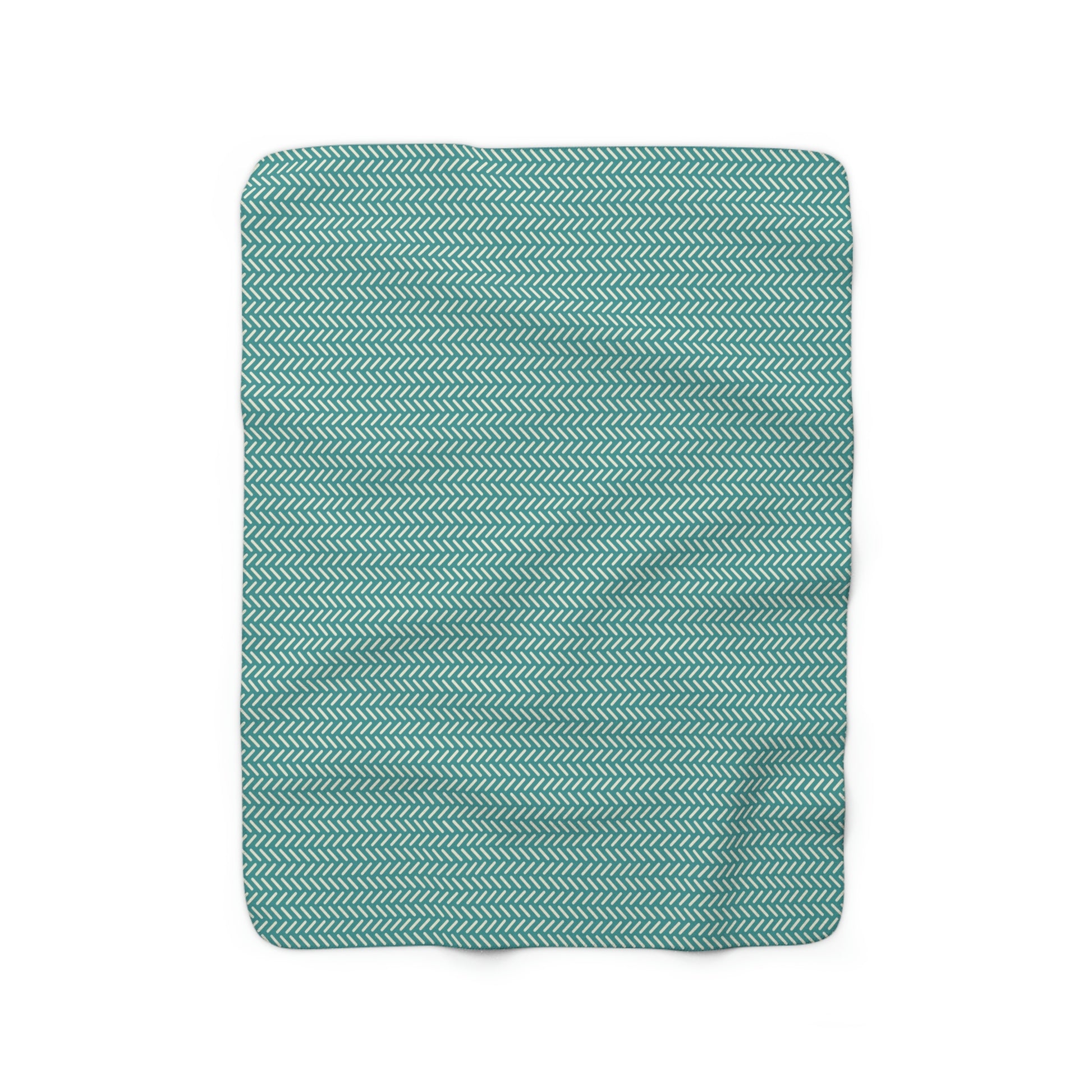 green retro pattern sherpa blanket, green sherpa blanket with retro pattern