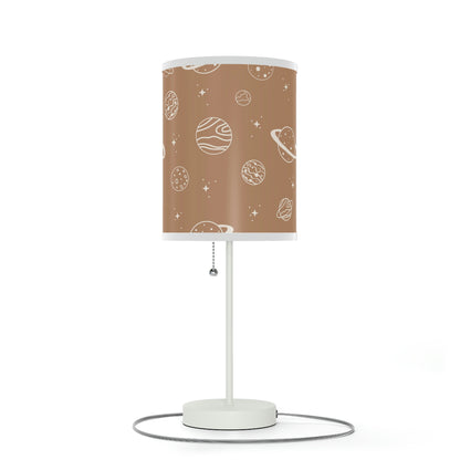 planet and stars space theme nursery table lamp, space theme baby nursery lamp