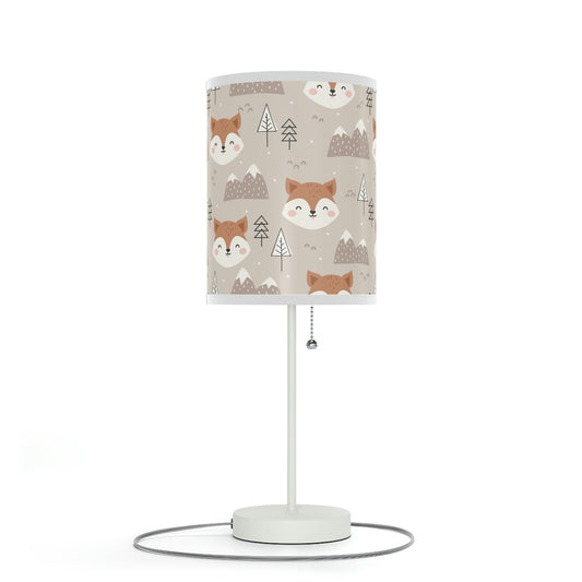 woodland fox nursery table lamp, woodland fox baby nursery lamp