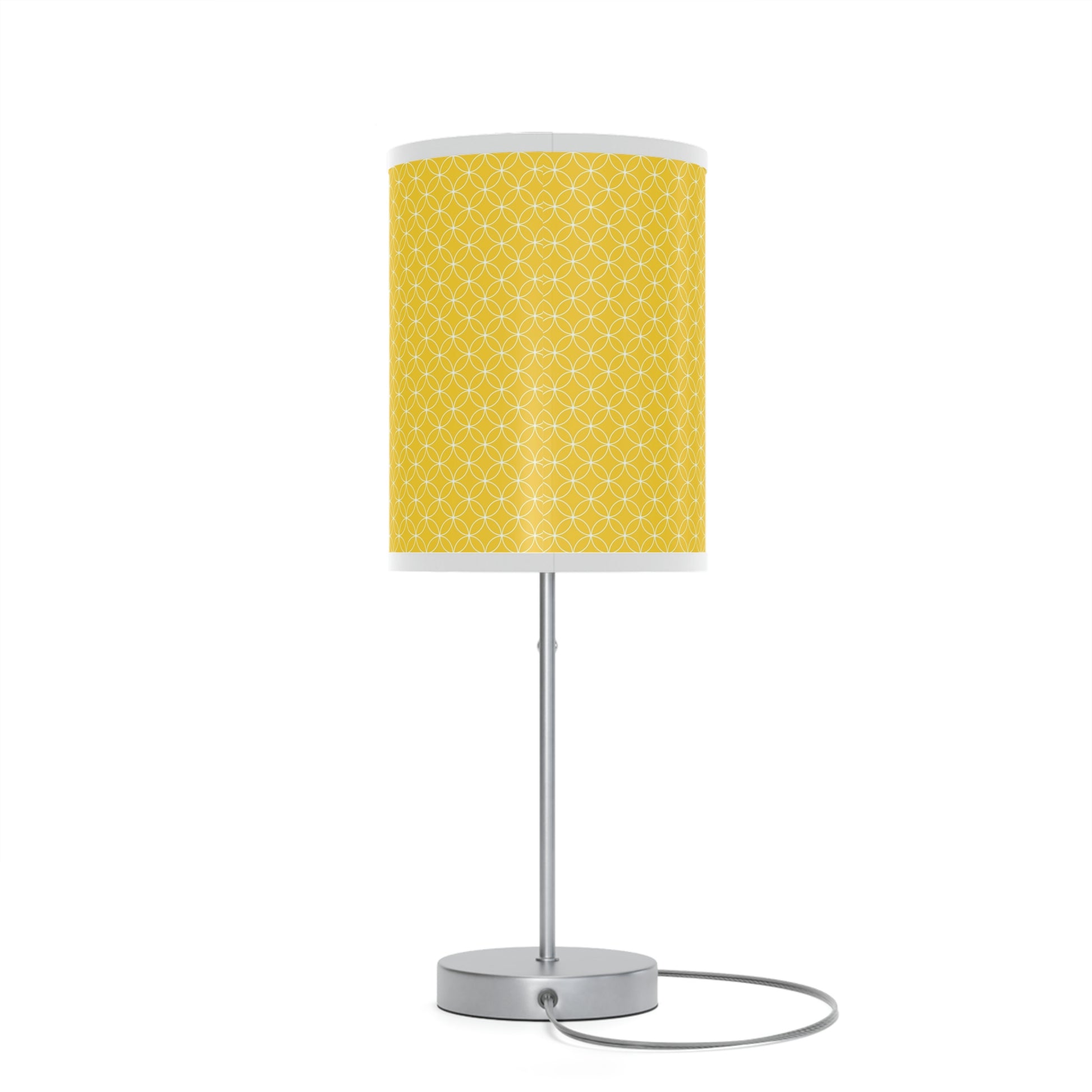 yellow pattern nursery table lamp, yellow baby nursery lamp, yellow nursery table lamp