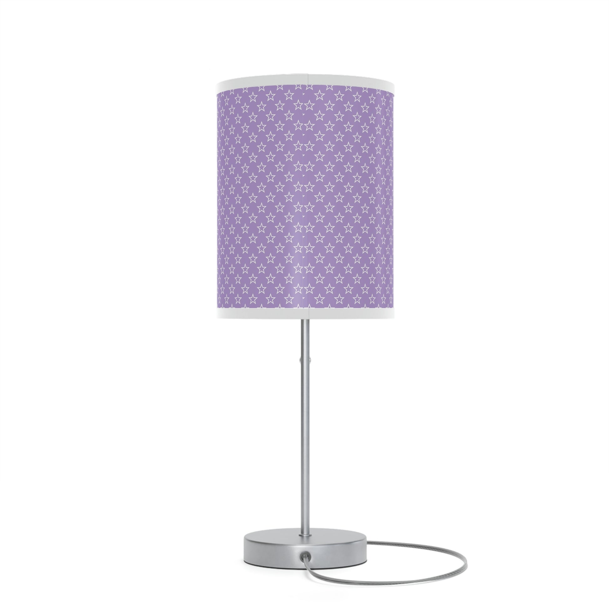 purple star pattern baby nursery lamp, purple nursery table lamp with star pattern