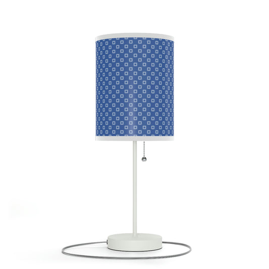 blue floral pattern nursery table lamp 