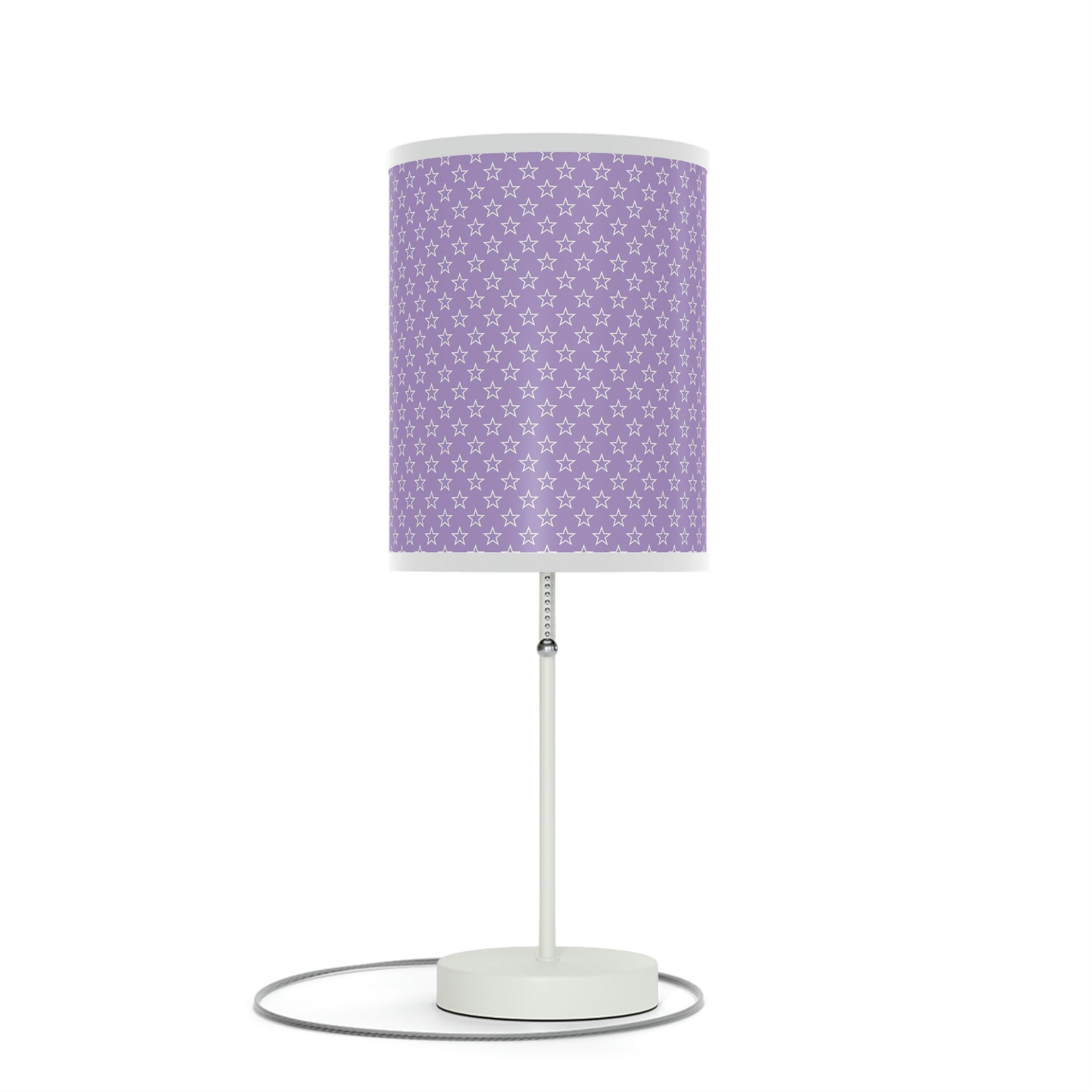 purple star pattern baby nursery lamp, purple nursery table lamp with star pattern