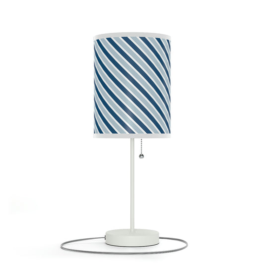 blue stripe nursery table lamp 