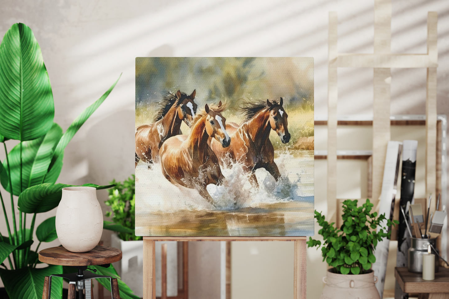 wild horse canvas wall art, canvas with stallions on it, wild horse canvas wall decor, horse wall art, western art prints, western horse canvas decor