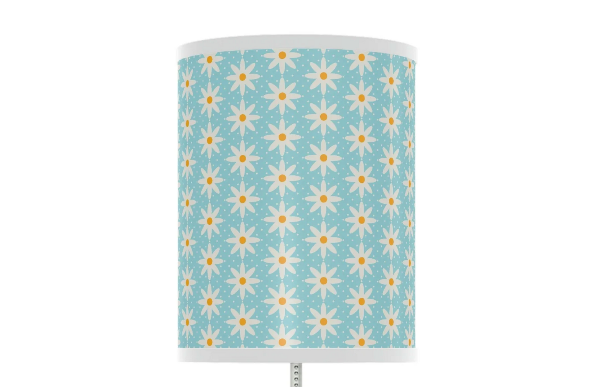 blue lamp with white floral pattern baby nursery lamp