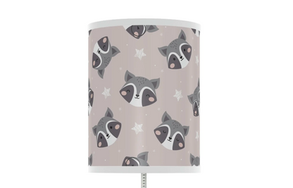 raccoon theme nursery table lamp, woodland raccoon baby nursery lamp 