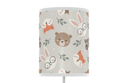 woodland animal nursery table lamp, woodland animal baby nursery lamp