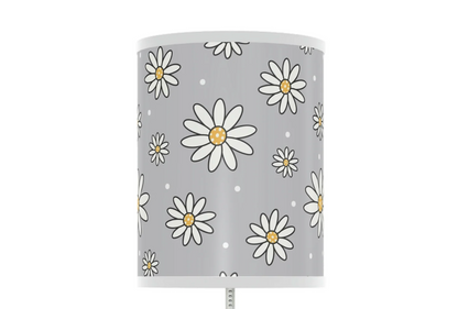 gray floral nursery table lamp, gray floral baby nursery lamp