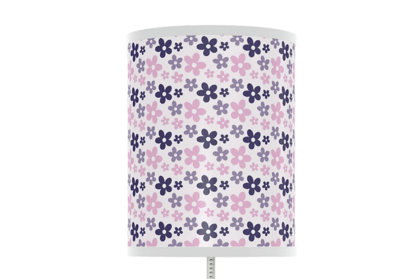 pink and purple floral baby nursery lamp, floral baby lamp