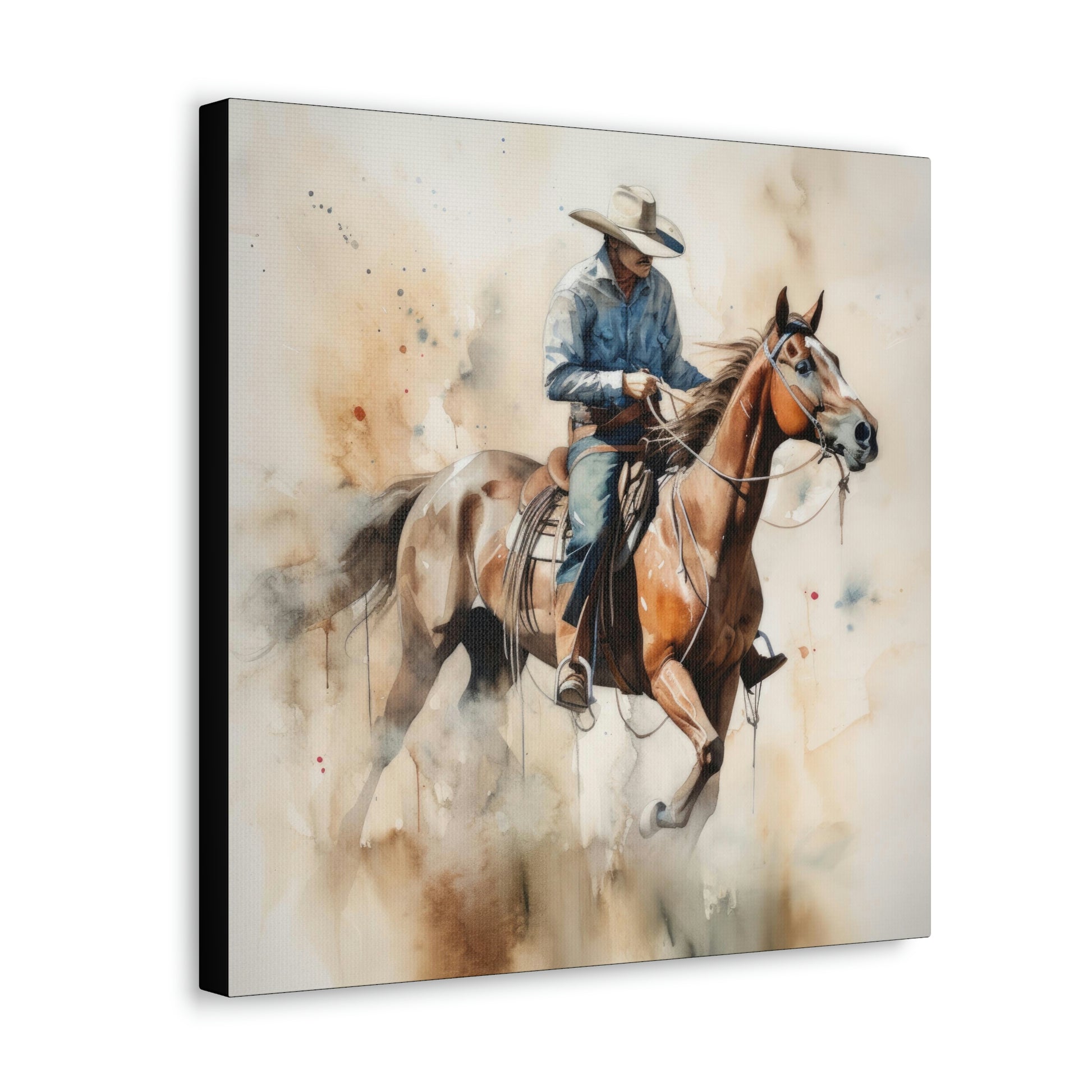 Cowboy riding bronc canvas wall art, cowboy with horse canvas decor, western canvas decor, rustic wall art with cowboy on horse, cowboy art print on canvas 