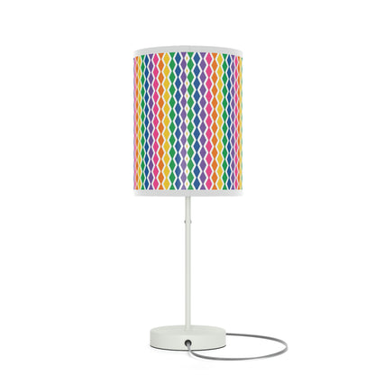 rainbow nursery table lamp, rainbow diamond pattern lamp for kids room, rainbow baby nursery lamp