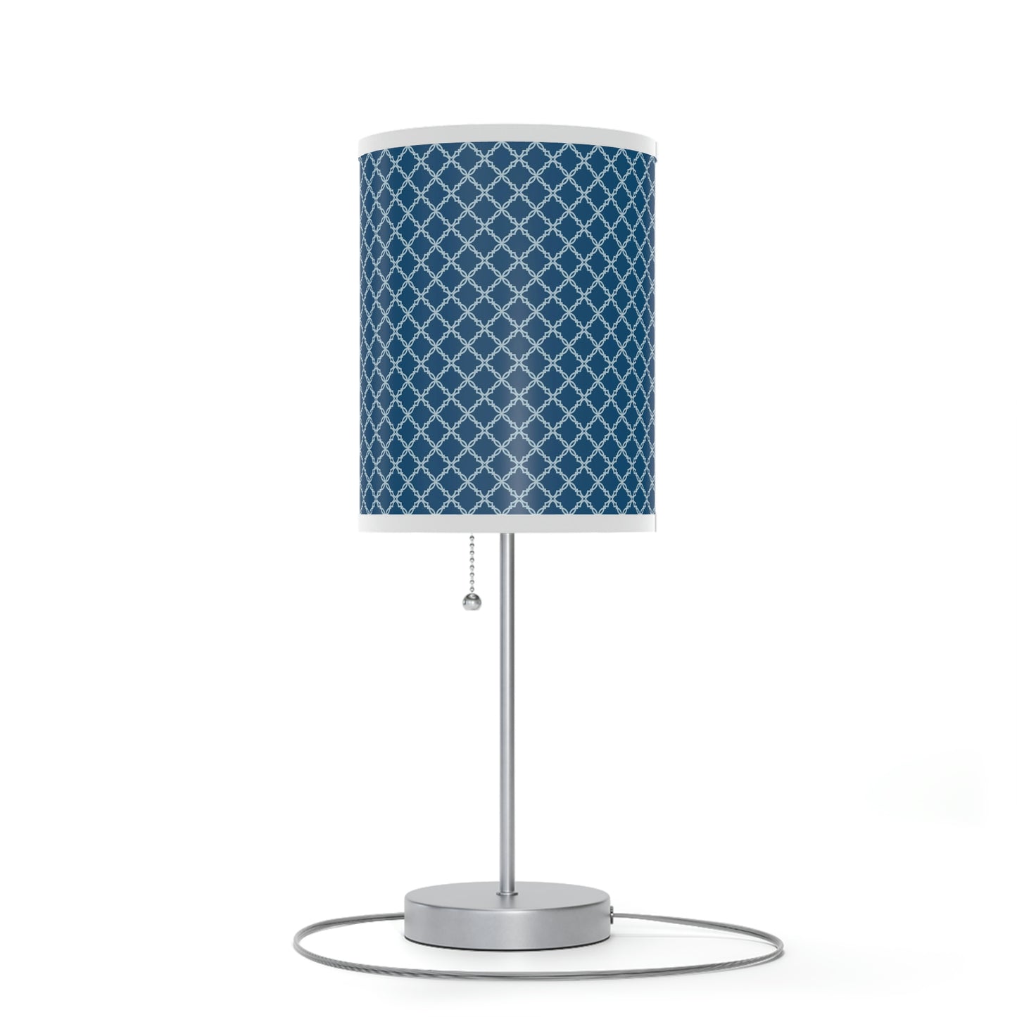 dark blue diamond pattern nursery table lamp