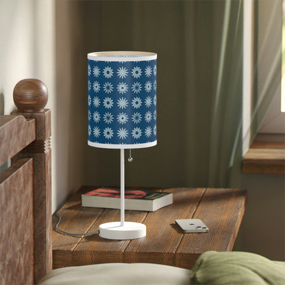 dark blue star pattern nursery table lamp