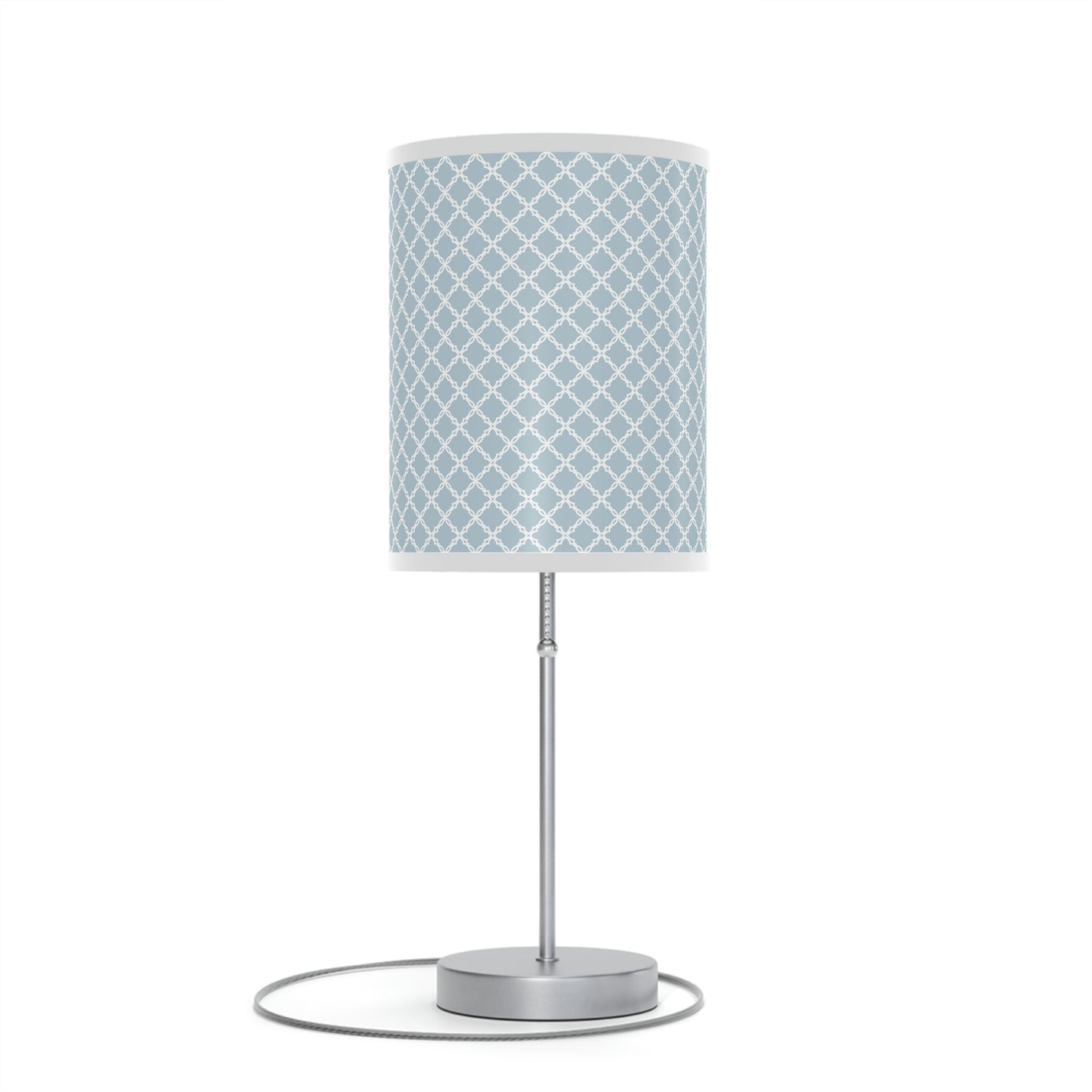 light blue diamond pattern nursery table lamp
