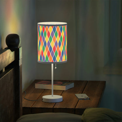 rainbow diamond nursery table lamp, rainbow diamond baby nursery lamp, rainbow lamp in a kids room