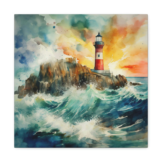 lighthouse canvas art print, nautical lighthouse canvas wall decoration