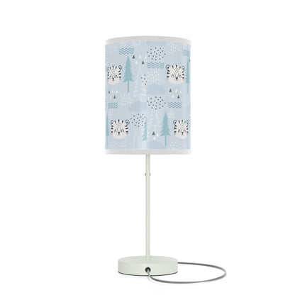 blue tiger nursery table lamp, safari tiger baby nursery lamp
