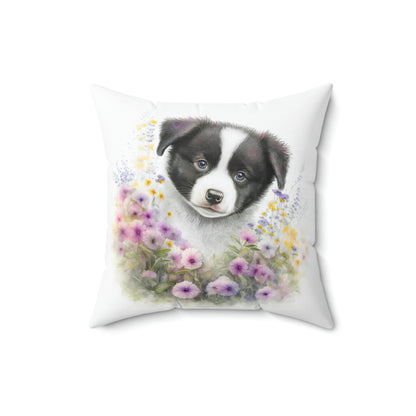 Border Collie Puppy Accent Throw Pillow