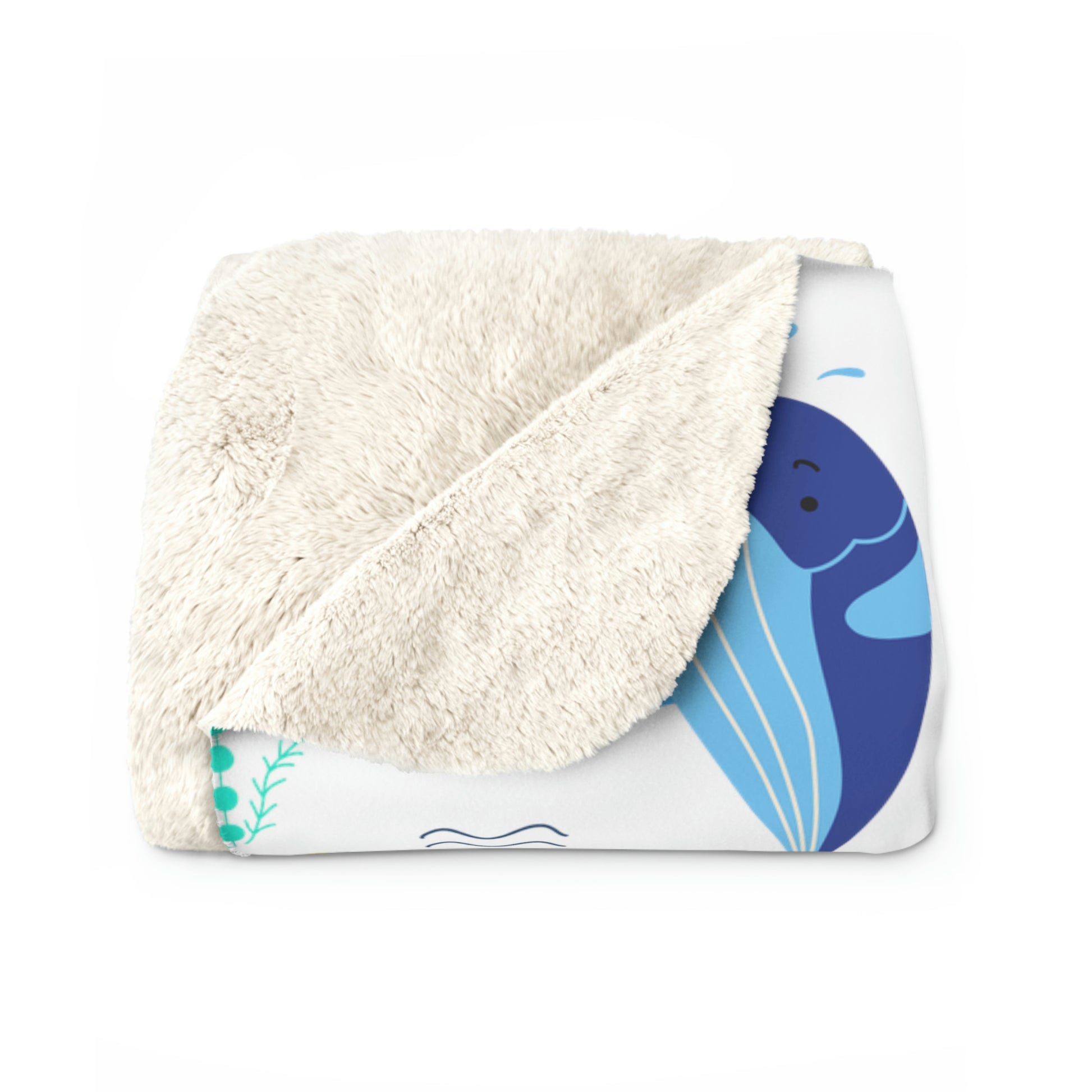 baby blue whale sherpa blanket, blue whale nursery sherpa blanket, ocean animal sherpa blanket