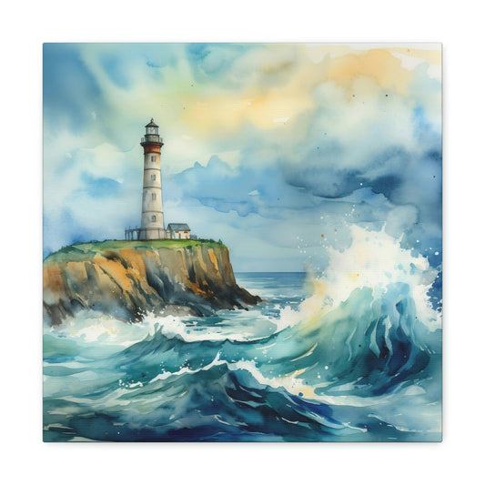 lighthouse canvas art print, nautical lighthouse canvas decor