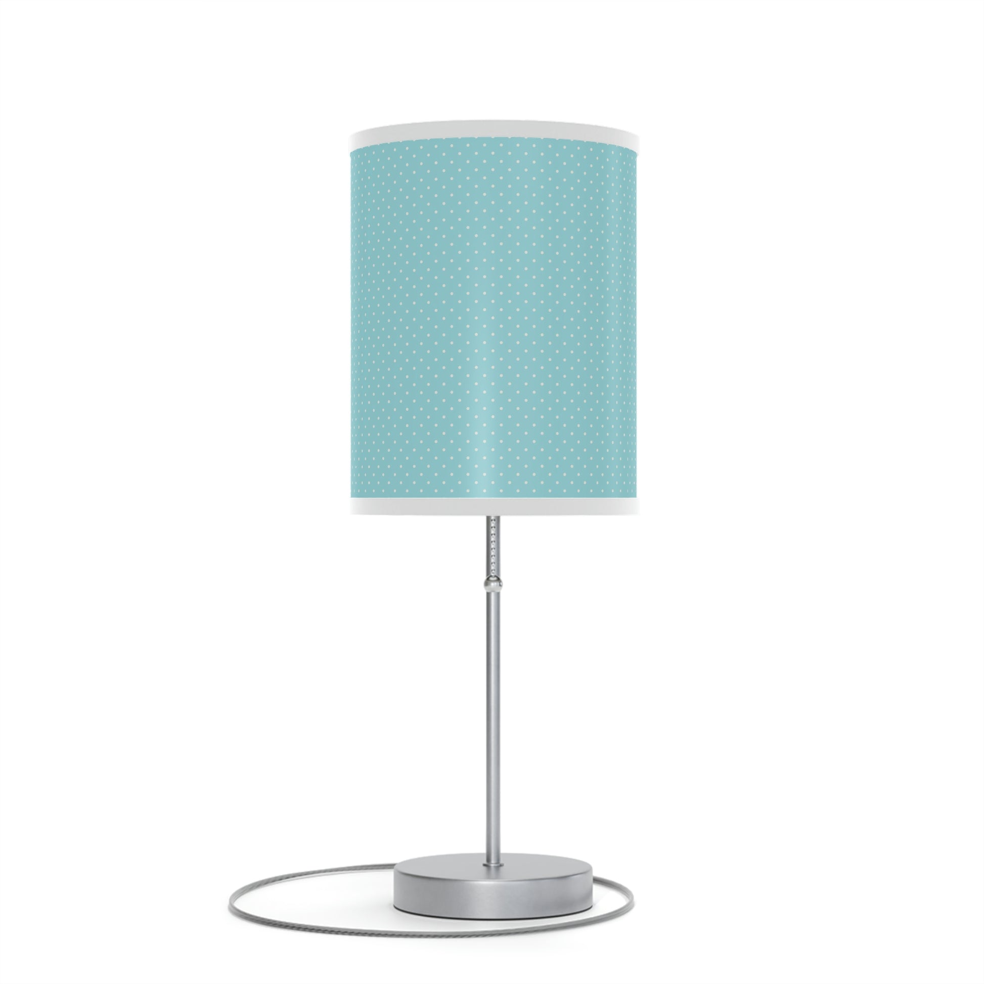 bright blue polkadot nursery table lamp for kids room