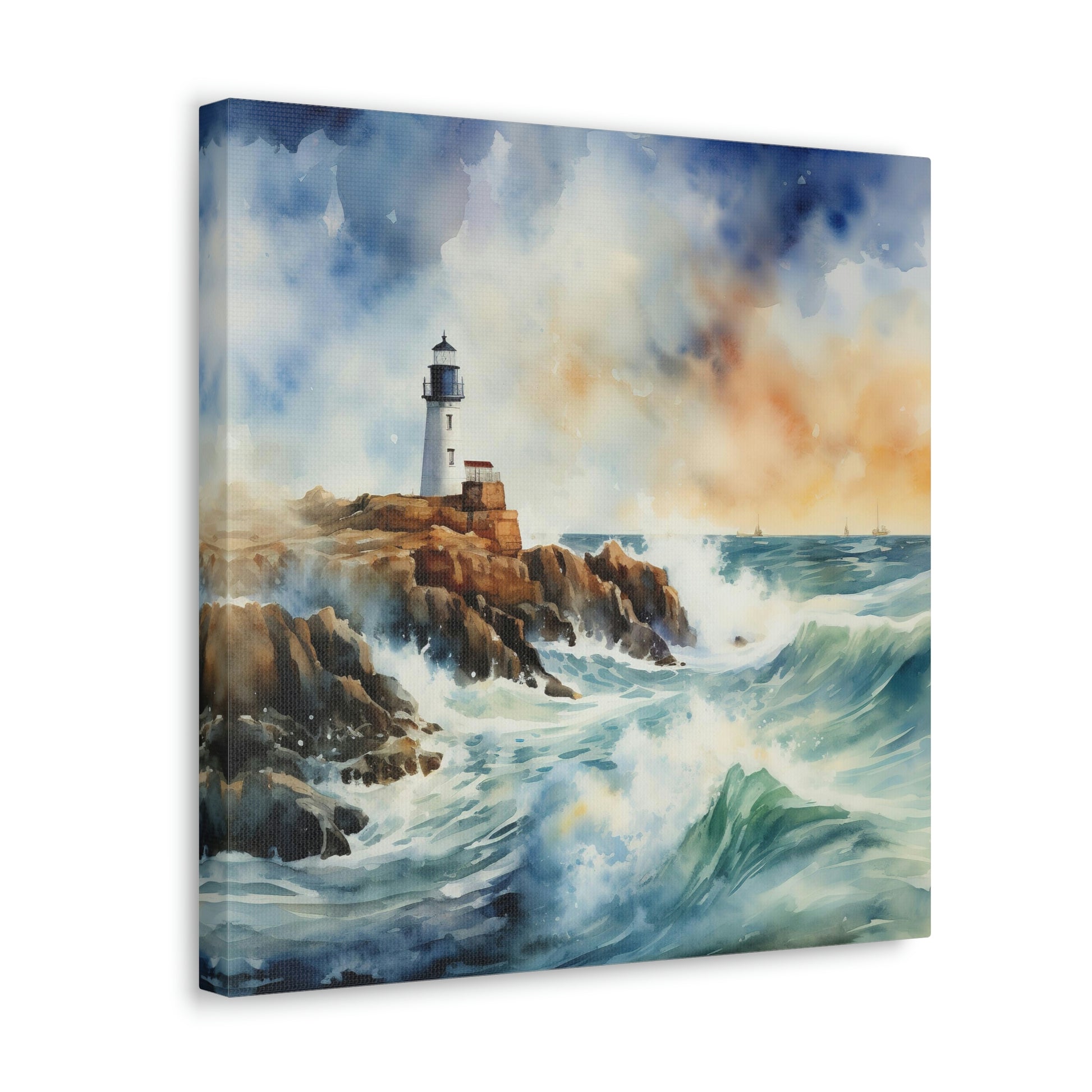 nautical lighthouse canvas wall decor, lighthouse canvas wall art print for coastal room