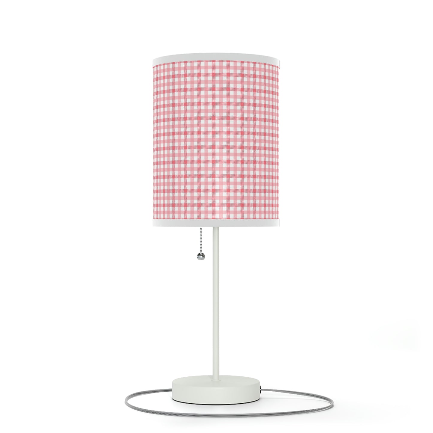red plaid nursery table lamp 