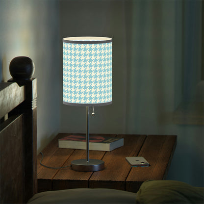 blue pattern nursery table lamp, blue pattern baby nursery lamp