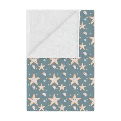 Plush Throw Blanket - Blue Starfish