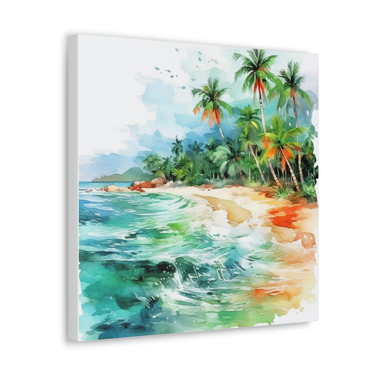 tropical beach canvas art, beach canvas wall decor